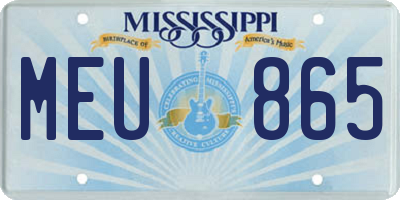 MS license plate MEU865