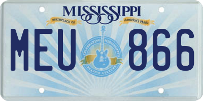 MS license plate MEU866