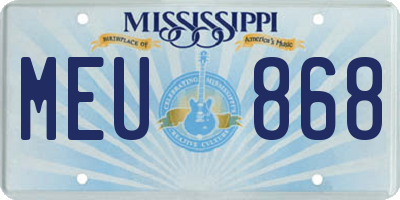 MS license plate MEU868
