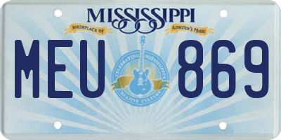 MS license plate MEU869