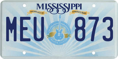 MS license plate MEU873