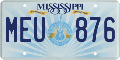 MS license plate MEU876