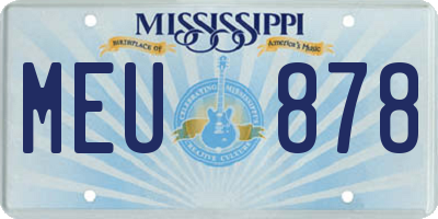 MS license plate MEU878