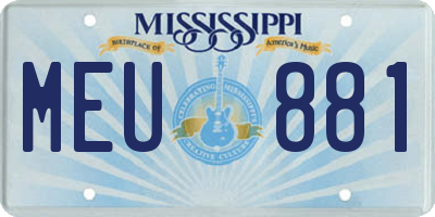MS license plate MEU881