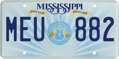 MS license plate MEU882