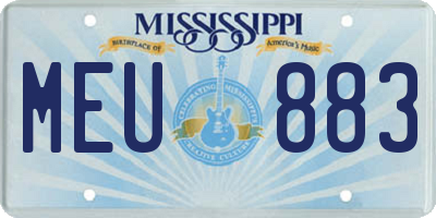MS license plate MEU883