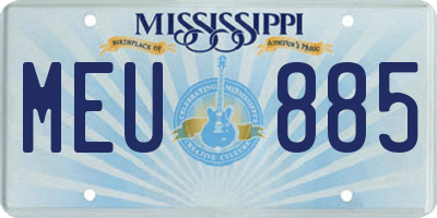 MS license plate MEU885
