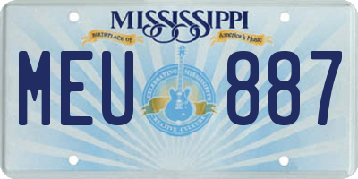 MS license plate MEU887