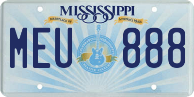 MS license plate MEU888