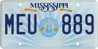 MS license plate MEU889