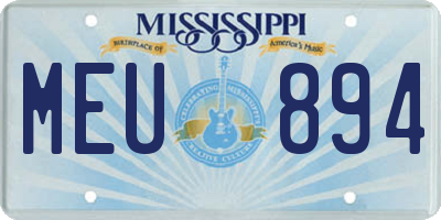 MS license plate MEU894