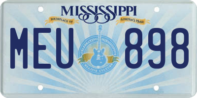 MS license plate MEU898