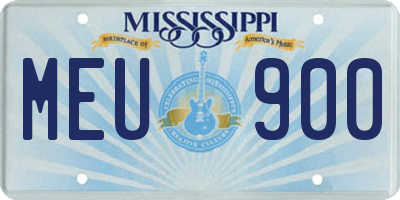 MS license plate MEU900