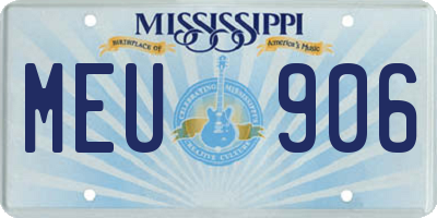 MS license plate MEU906