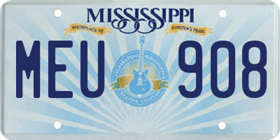 MS license plate MEU908