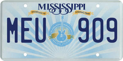 MS license plate MEU909