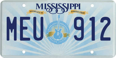MS license plate MEU912