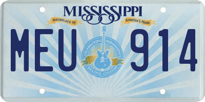 MS license plate MEU914