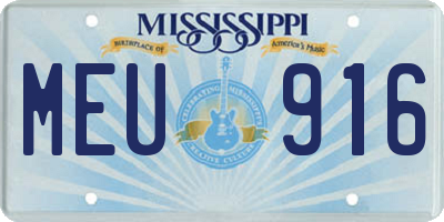 MS license plate MEU916