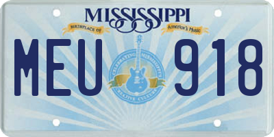 MS license plate MEU918