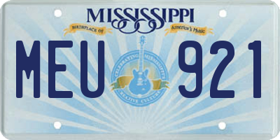 MS license plate MEU921