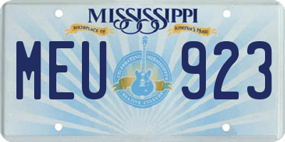 MS license plate MEU923