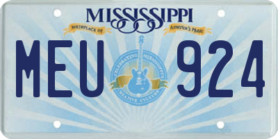 MS license plate MEU924