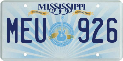 MS license plate MEU926