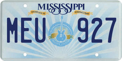 MS license plate MEU927