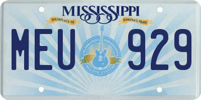MS license plate MEU929