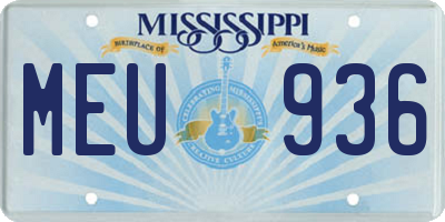 MS license plate MEU936