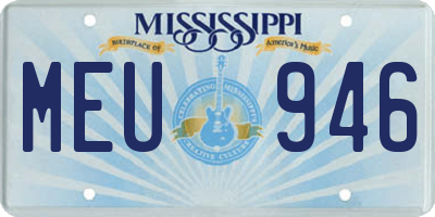 MS license plate MEU946