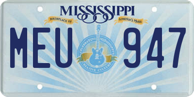 MS license plate MEU947