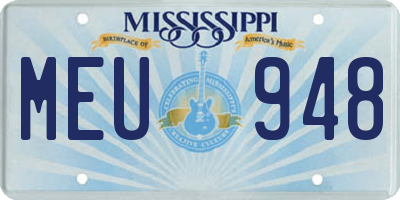 MS license plate MEU948
