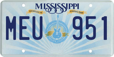 MS license plate MEU951