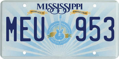 MS license plate MEU953