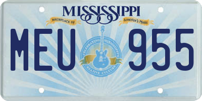MS license plate MEU955