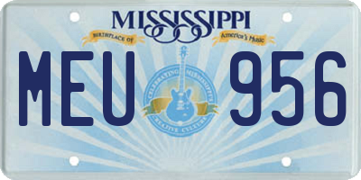 MS license plate MEU956