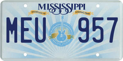 MS license plate MEU957
