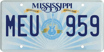 MS license plate MEU959