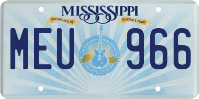 MS license plate MEU966