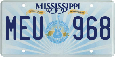 MS license plate MEU968