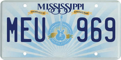 MS license plate MEU969