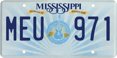 MS license plate MEU971