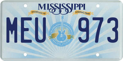 MS license plate MEU973