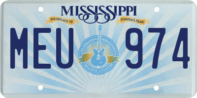 MS license plate MEU974