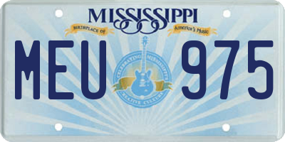 MS license plate MEU975