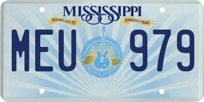 MS license plate MEU979
