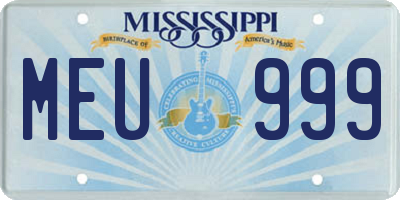 MS license plate MEU999