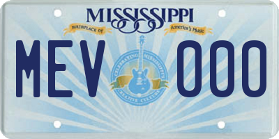 MS license plate MEV000